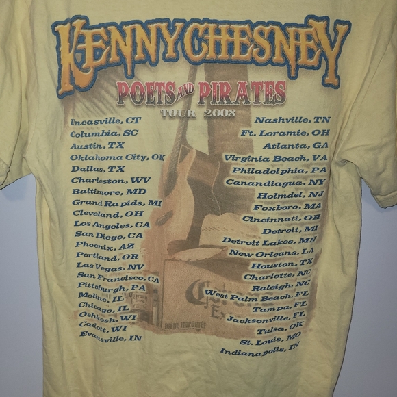 Kenny Chesney Poets and Pirates Tour 2008 Band Tee Small Country Concert Shirt - Picture 5 of 5
